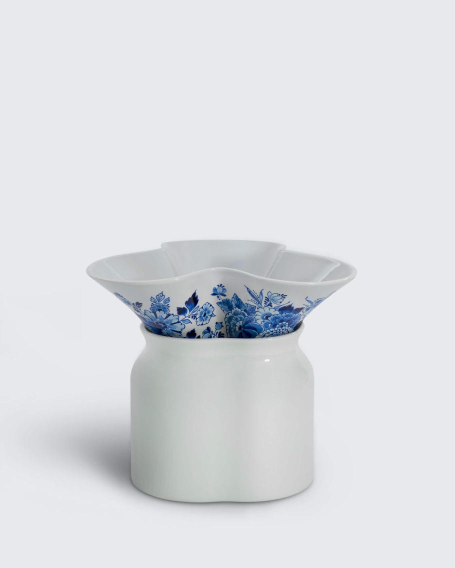 Mazzo Blue - 3 leafs, one part hand-painted